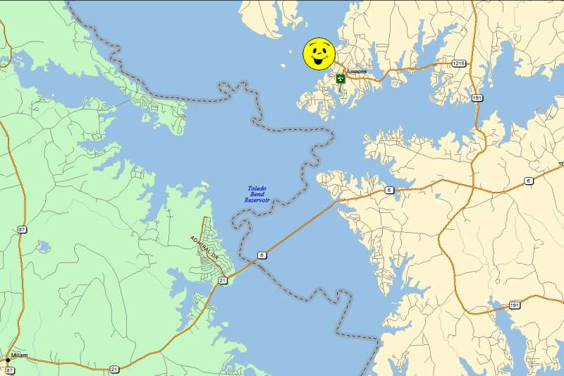 Map &amp; Directions to B.J.'s 1215 Cabins - Toledo Bend Lake