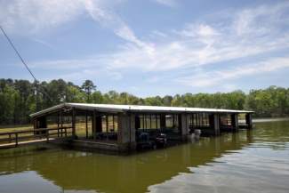 Bridge Bay Resort's covered boat slips