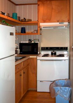Kitchen in duplex cabin