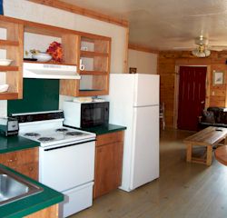 WAterfront cabins kitchen area