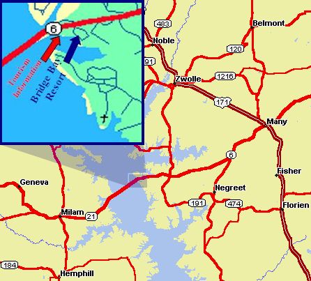 Detail Map of Bridge Bay Resort Area
