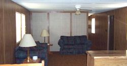 Living area in one of our rental mobile homes