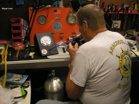 Technician working in our repair shop