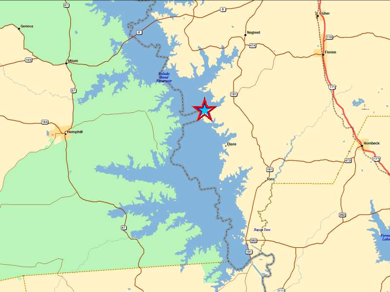 What are some good places to find a map of Toledo Bend Lake?