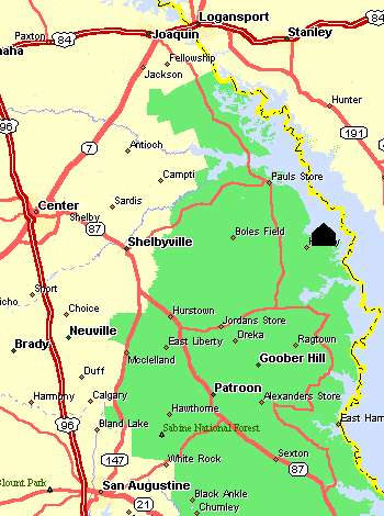 Cottage location - area map